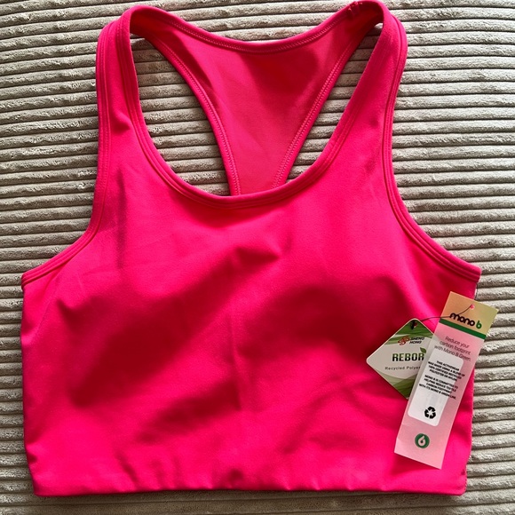 Mono B Sports Bra Rose Pink Racer Back NWT - Picture 2 of 8